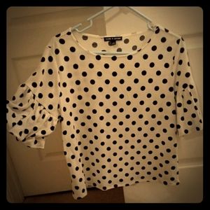 Black and white polka dot blouse